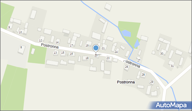 Postronna, Postronna, 20, mapa Postronna