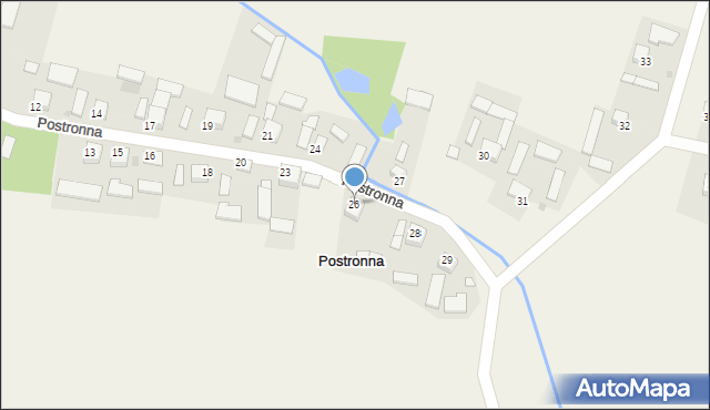 Postronna, Postronna, 26, mapa Postronna