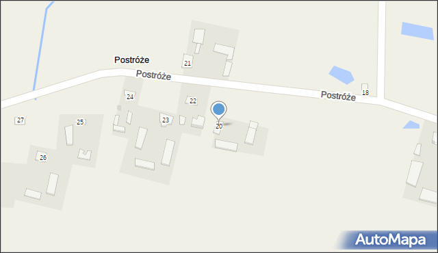 Postróże, Postróże, 20, mapa Postróże