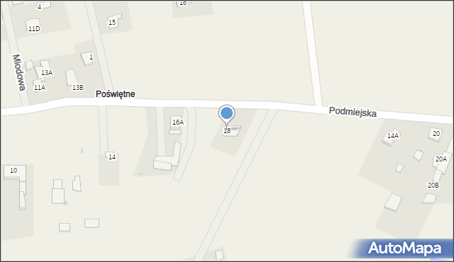 Poświętne, Podmiejska, 18, mapa Poświętne