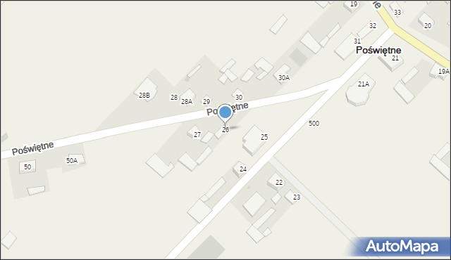 Poświętne, Poświętne, 26, mapa Poświętne