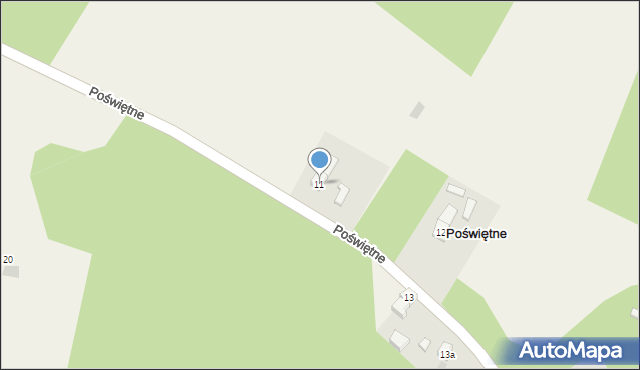 Poświętne, Poświętne, 11, mapa Poświętne