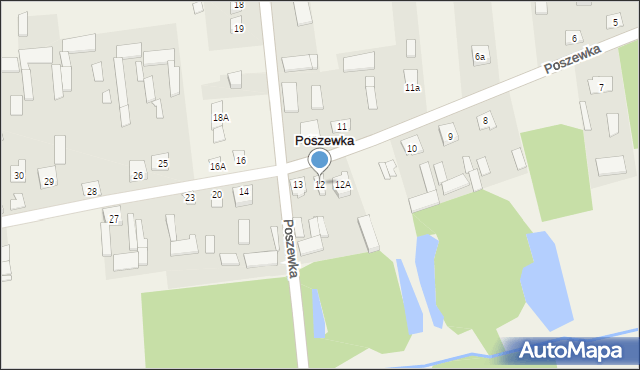 Poszewka, Poszewka, 12, mapa Poszewka