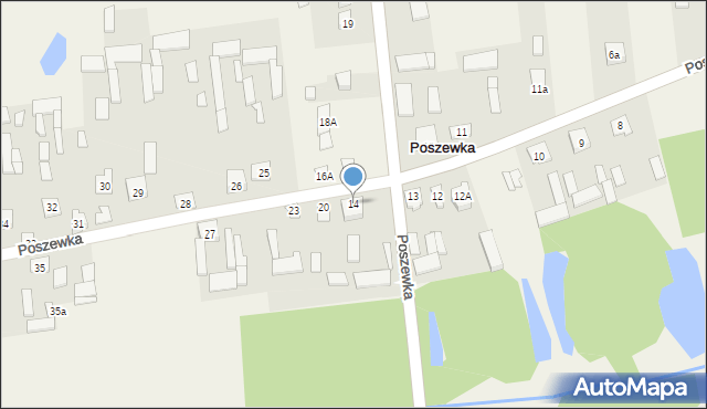 Poszewka, Poszewka, 14, mapa Poszewka