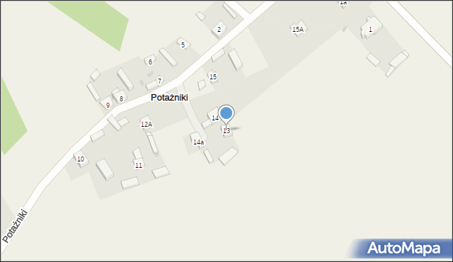 Potażniki, Potażniki, 13, mapa Potażniki