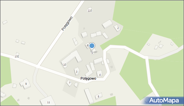 Potęgowo, Potęgowo, 1, mapa Potęgowo