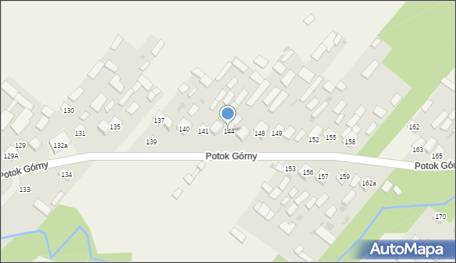 Potok Górny, Potok Górny, 144, mapa Potok Górny