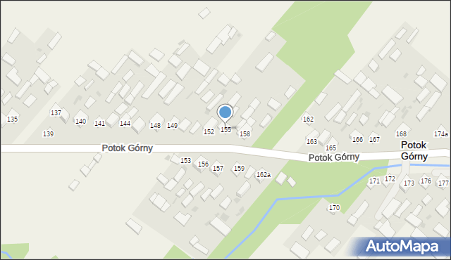 Potok Górny, Potok Górny, 155, mapa Potok Górny