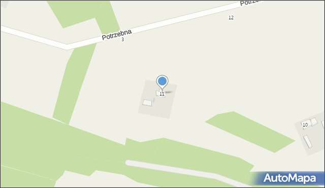 Potrzebna, Potrzebna, 11, mapa Potrzebna