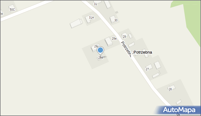 Potrzebna, Potrzebna, 29d, mapa Potrzebna