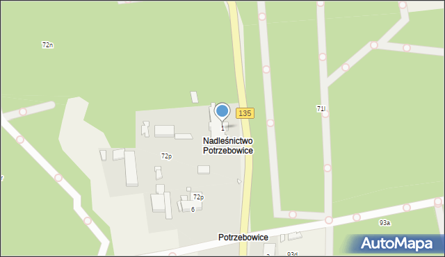 Potrzebowice, Potrzebowice, 1, mapa Potrzebowice