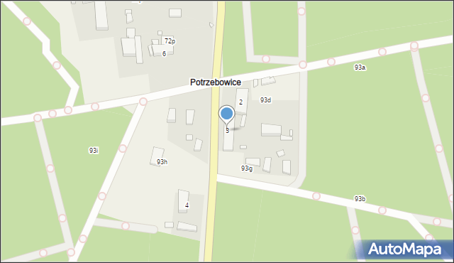 Potrzebowice, Potrzebowice, 3, mapa Potrzebowice