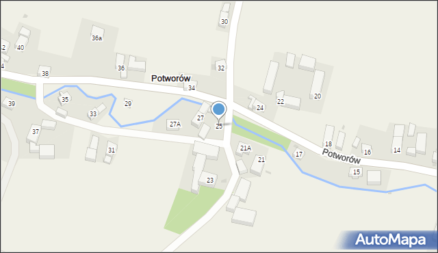 Potworów, Potworów, 25, mapa Potworów