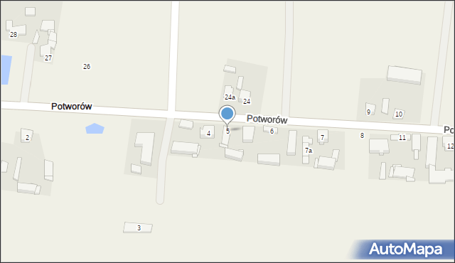 Potworów, Potworów, 5, mapa Potworów