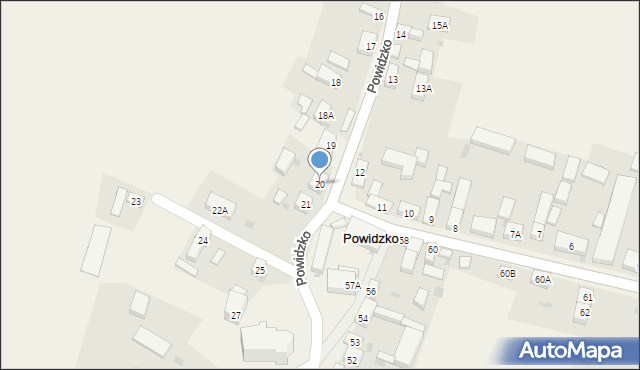 Powidzko, Powidzko, 20, mapa Powidzko