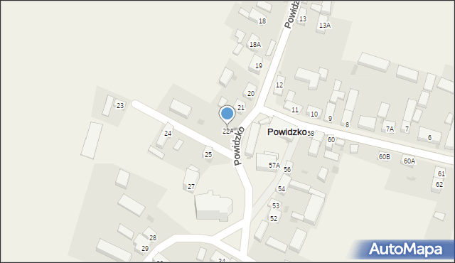 Powidzko, Powidzko, 22A, mapa Powidzko