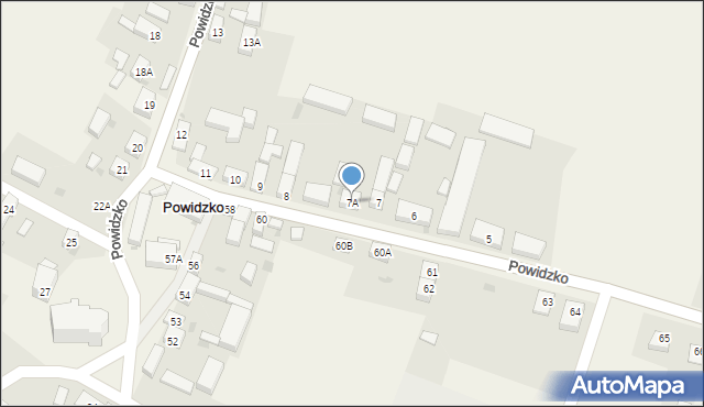 Powidzko, Powidzko, 7A, mapa Powidzko