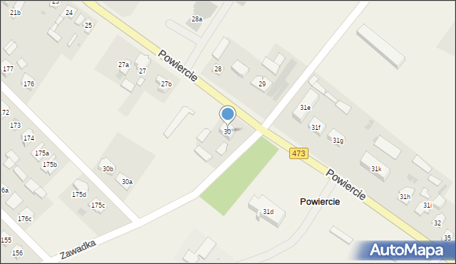 Powiercie, Powiercie, 30, mapa Powiercie