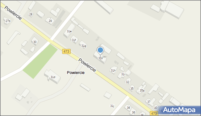 Powiercie, Powiercie, 31k, mapa Powiercie