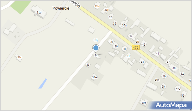 Powiercie, Powiercie, 34, mapa Powiercie