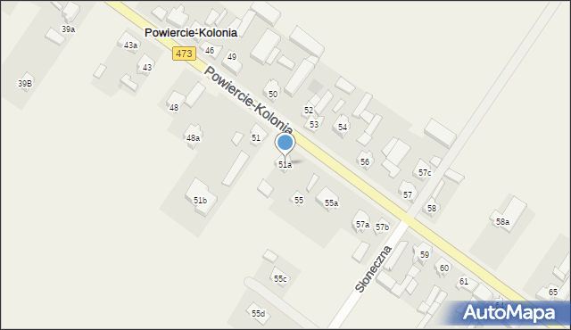 Powiercie-Kolonia, Powiercie-Kolonia, 51a, mapa Powiercie-Kolonia