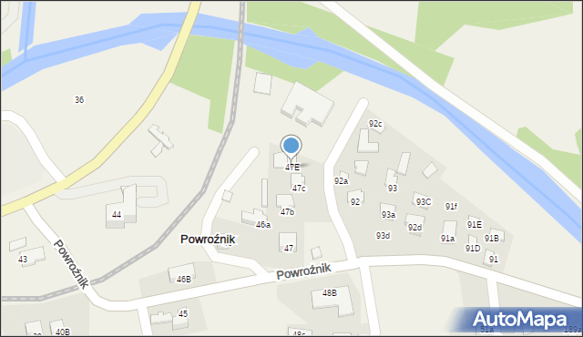 Powroźnik, Powroźnik, 47E, mapa Powroźnik