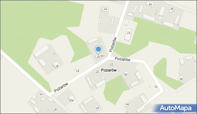 Pożarów, Pożarów, 21, mapa Pożarów