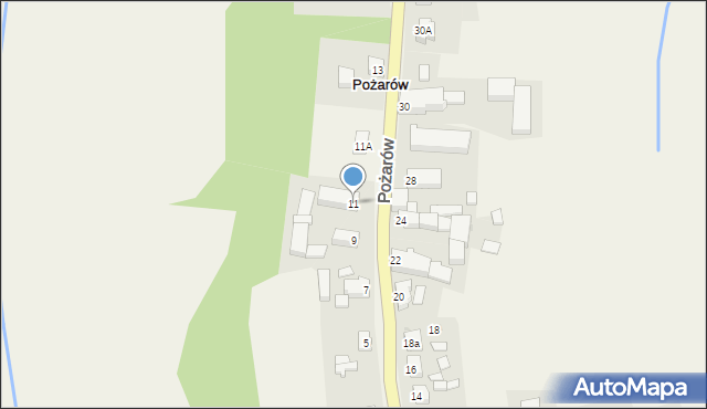 Pożarów, Pożarów, 11, mapa Pożarów