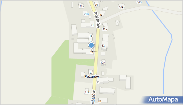 Pożarów, Pożarów, 15, mapa Pożarów