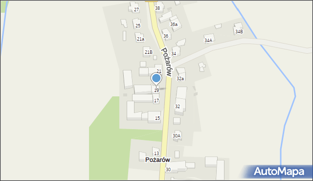 Pożarów, Pożarów, 19, mapa Pożarów