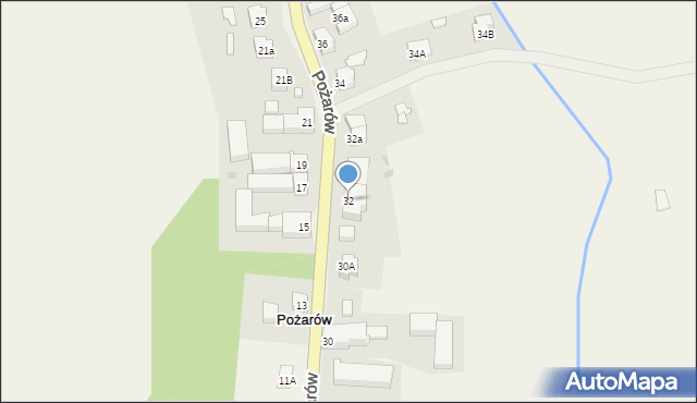 Pożarów, Pożarów, 32, mapa Pożarów