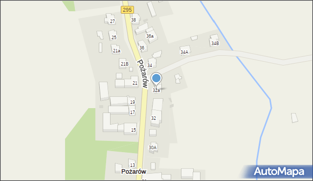 Pożarów, Pożarów, 32a, mapa Pożarów