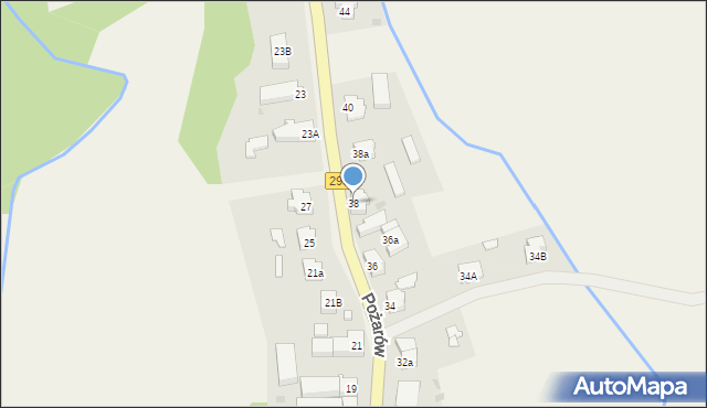 Pożarów, Pożarów, 38, mapa Pożarów