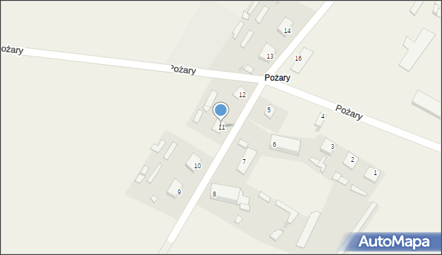 Pożary, Pożary, 11, mapa Pożary