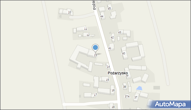 Pożarzysko, Pożarzysko, 13, mapa Pożarzysko