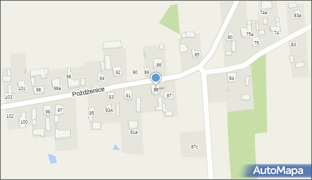 Pożdżenice, Pożdżenice, 88, mapa Pożdżenice