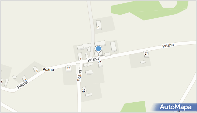 Późna, Późna, 1, mapa Późna