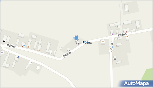 Późna, Późna, 5a, mapa Późna