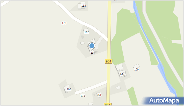 Poznachowice Dolne, Poznachowice Dolne, 44, mapa Poznachowice Dolne