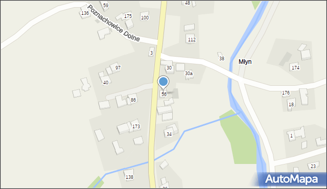 Poznachowice Dolne, Poznachowice Dolne, 56, mapa Poznachowice Dolne