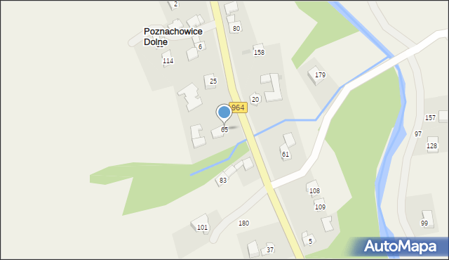 Poznachowice Dolne, Poznachowice Dolne, 65, mapa Poznachowice Dolne