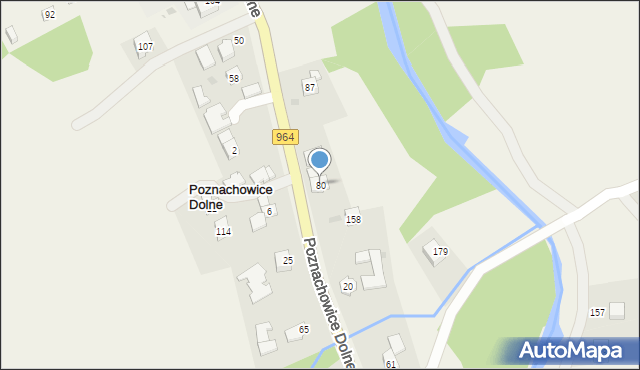 Poznachowice Dolne, Poznachowice Dolne, 80, mapa Poznachowice Dolne