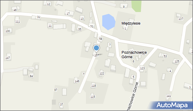 Poznachowice Górne, Poznachowice Górne, 107, mapa Poznachowice Górne