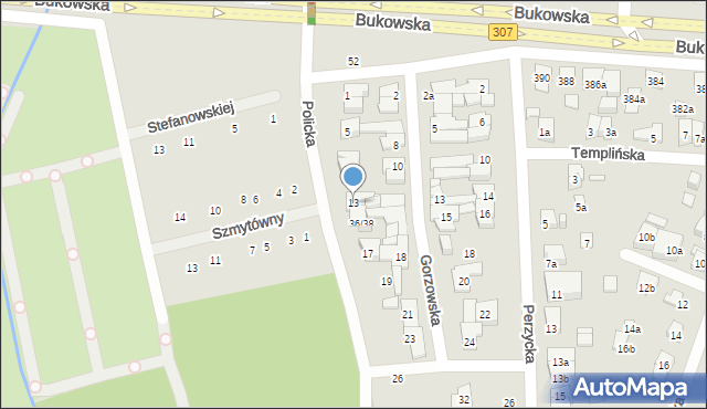 Poznań, Policka, 13, mapa Poznania