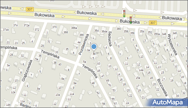 Poznań, Pozdawnicka, 3b, mapa Poznania