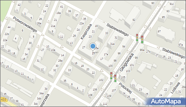 Poznań, Potworowskiego Gustawa, 15, mapa Poznania