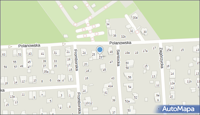 Poznań, Polanowska, 23, mapa Poznania