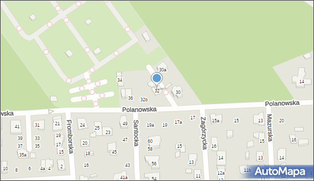 Poznań, Polanowska, 32, mapa Poznania