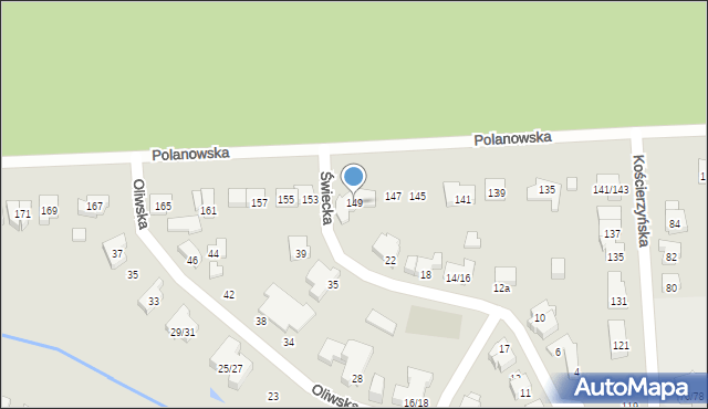 Poznań, Polanowska, 149, mapa Poznania