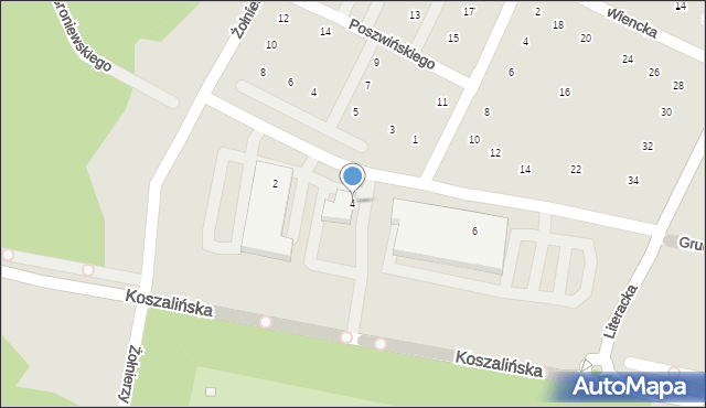 Poznań, Poszwińskiego Adama, 4, mapa Poznania